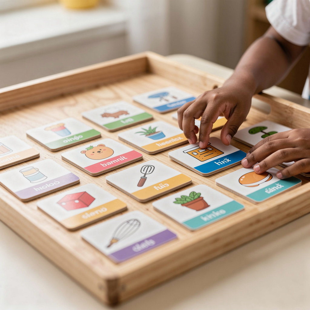 THE BILINGUAL MONTESSORI children engaged in Spanish and English Montessori activities in San Diego