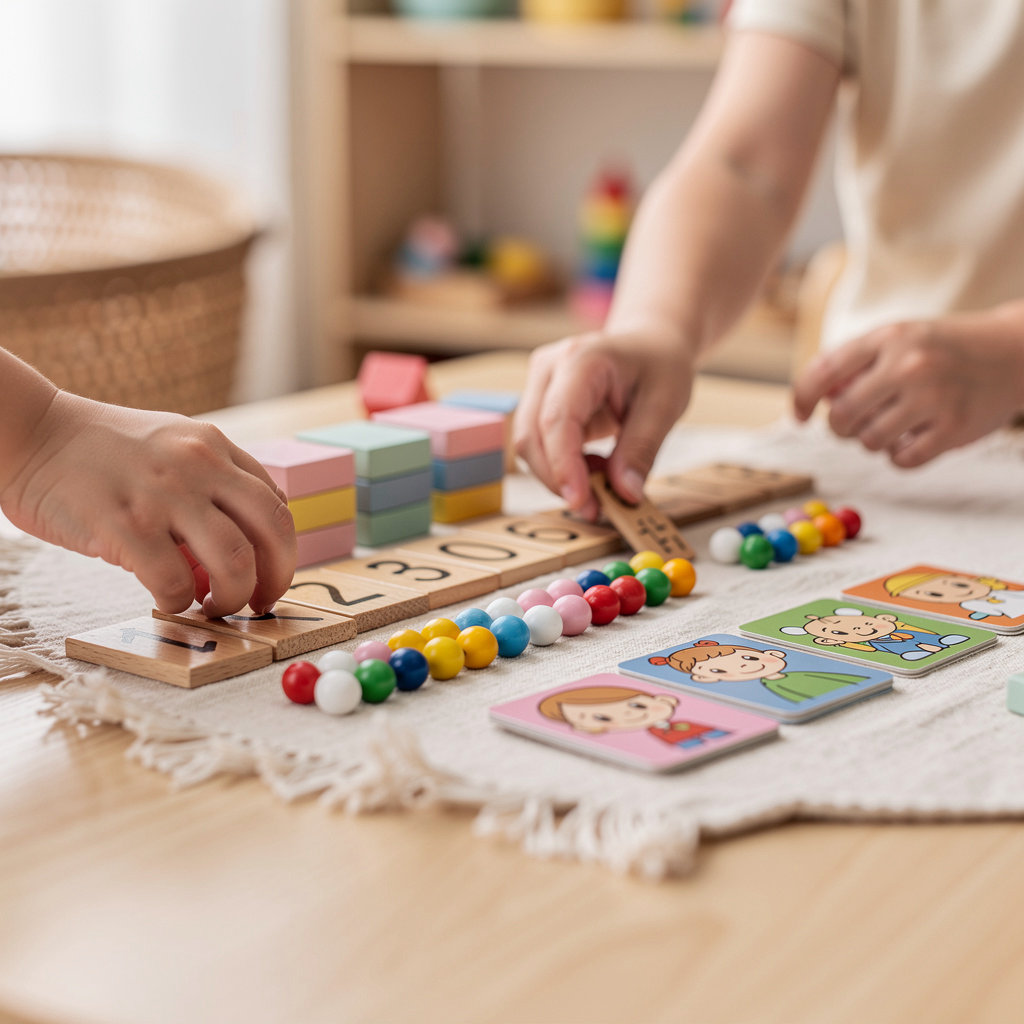 THE BILINGUAL MONTESSORI children engaged in bilingual Montessori activities at our San Diego daycare